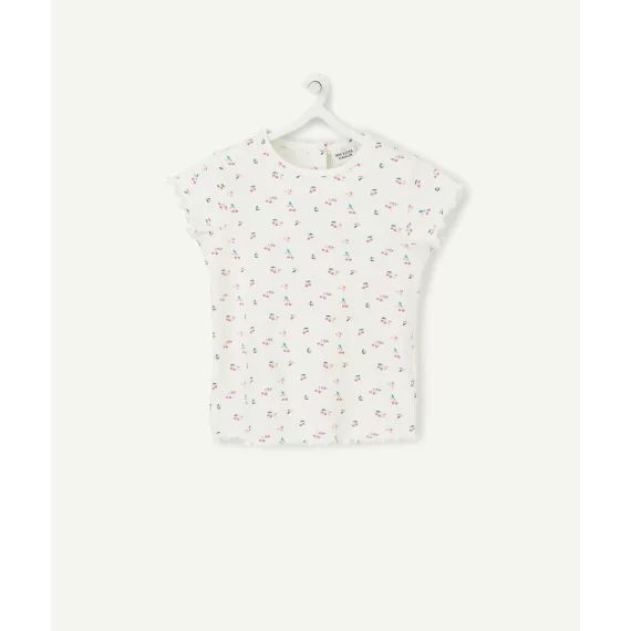 Le t-shirt blanc en coton biologique avec imprimé cerises –  – Soldes