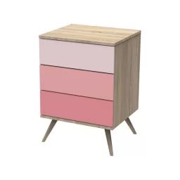 Commode 3 Tiroirs En Bois Rose