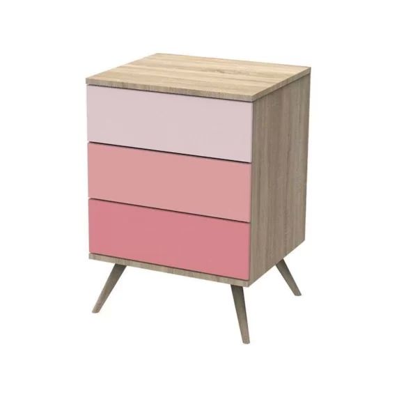 Commode 3 Tiroirs En Bois Rose