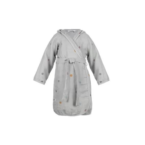 Peignoir en mousseline avec capuche 100% coton blanc