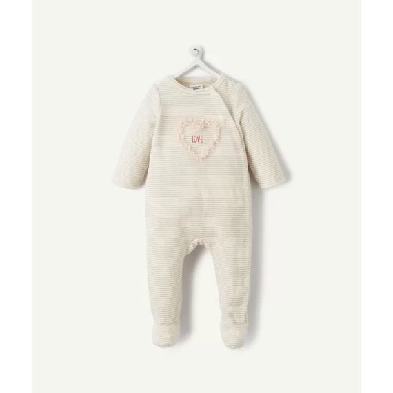 Le dors bien rayé en coton biologique avec cœur –  – Soldes