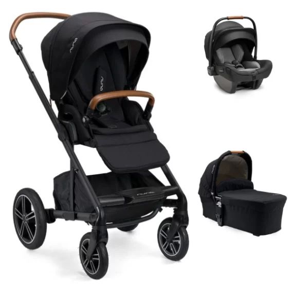 Poussette Nuna Mixx Next + Nacelle + Coque Auto Pipa Next – Caviar