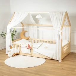 Ciel De Lit Cabane En Gaze De Coton Duo 360 Cm Blanc