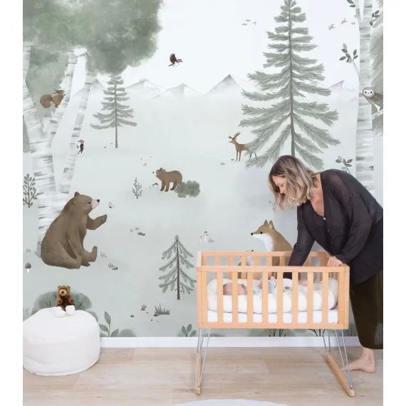 Papier peint Kharu forêt et ours (400 x 248cm)
