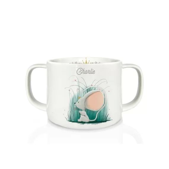 Tasse en porcelaine Souris (personnalisable)