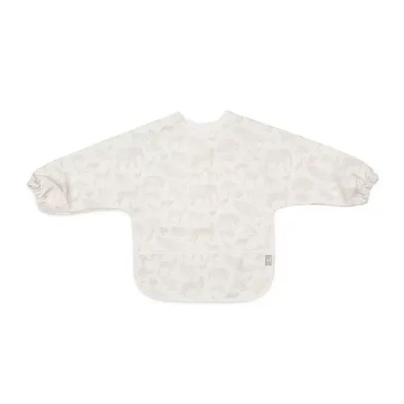 Bavoir à manches imperméable Animaux Nougat blanc