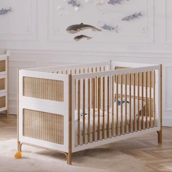 Lit bébé évolutif Océania 140x70cm Neige