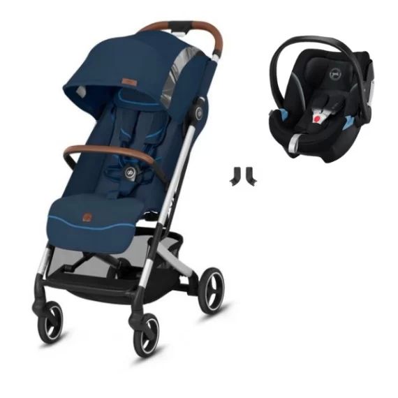 Poussette gb Qbit+ All City Fashion Edition – Night Blue + Coque Auto Cybex Aton 5 – Deep Black