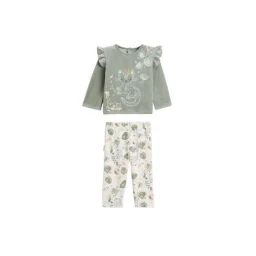 Pyjama Bébé 2 Pièces En Velours Lily Vert