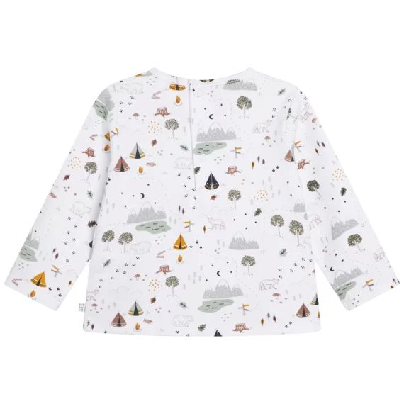 T-shirt en coton imprimé Garçon Blanc