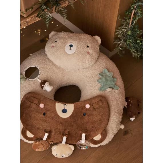 Coussin bébé des découvertes marron