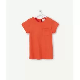 T-shirt bébé fille en coton bio rouge –  – Soldes