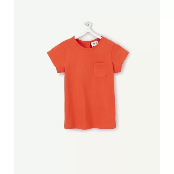 T-shirt bébé fille en coton bio rouge –  – Soldes
