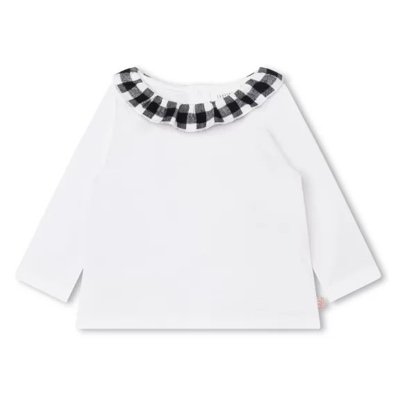 T-shirt avec col fantaisie Fille Blanc