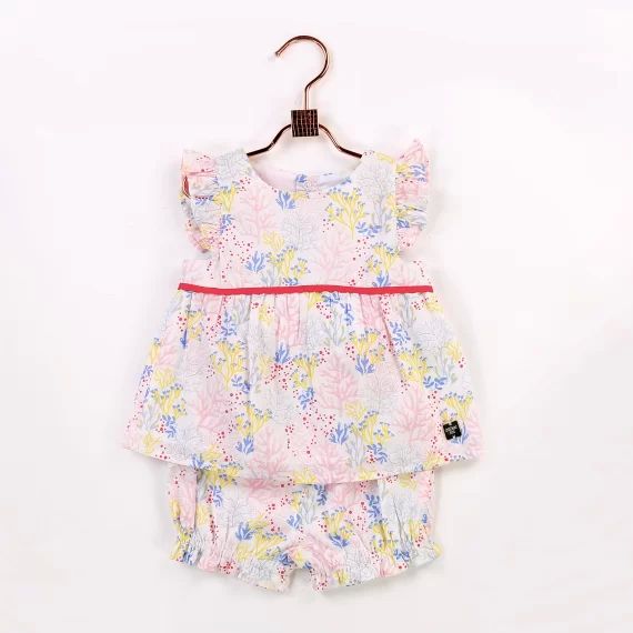 Ensemble blouse et bloomer Fille Blanc