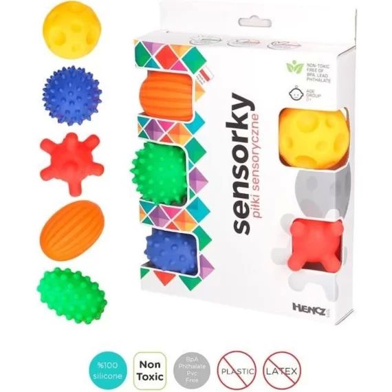 Coffret de 5 balles bébé – éveil sensoriel noir