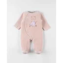 Pyjama 1 Pièce Guépard En Velours Poudre Orange
