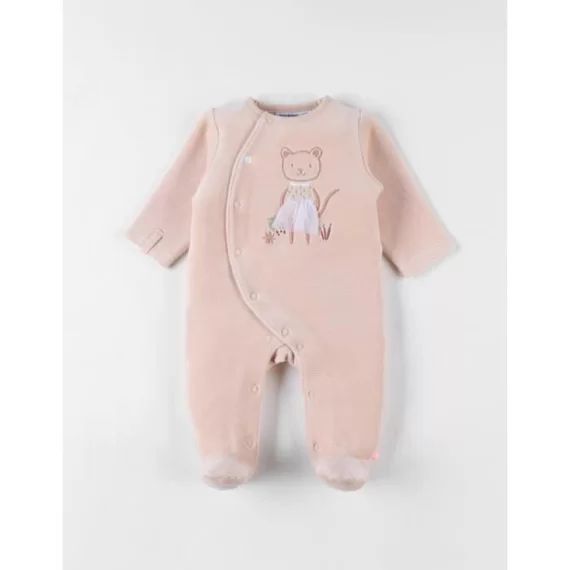 Pyjama 1 Pièce Guépard En Velours Poudre Orange