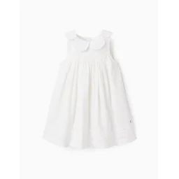 Robe En Coton Avec Effet Pétale Blanc