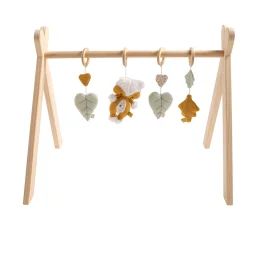 Arche D’éveil Bois Avec 4 Jouets Jaune/vert
