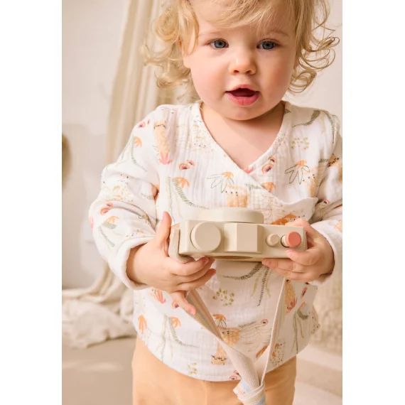 Gilet Bébé En Gaze De Coton Sierra Ecru
