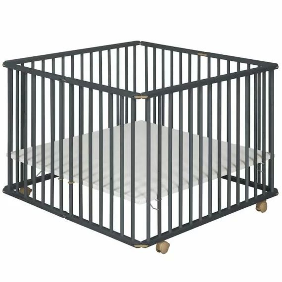 Parc bébé pliant carré Helio   Gris 100×100 cm gris