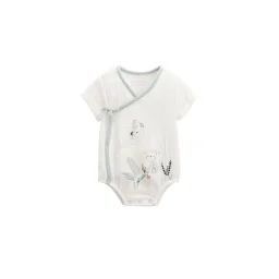 Body Bloomer Bébé Manches Courtes Écru Ouverture Croisée Kimi Blanc