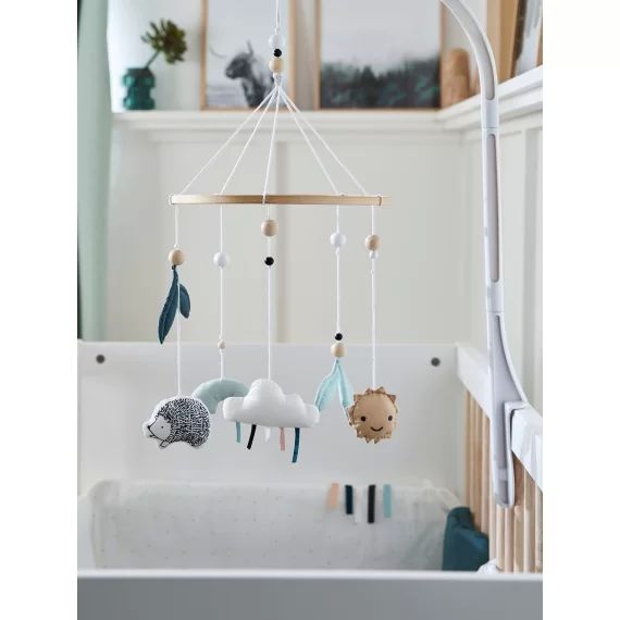 Mobile musical LOVELY NATURE avec jouets en coton bio* vert