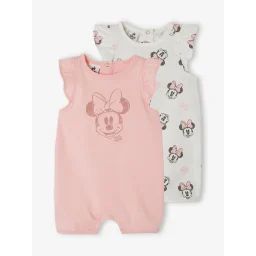 Lot de 2 bodies bébé fille Disney® Minnie rose + blanc
