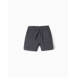 Short En Mousseline Avec Cordon Gris Foncé
