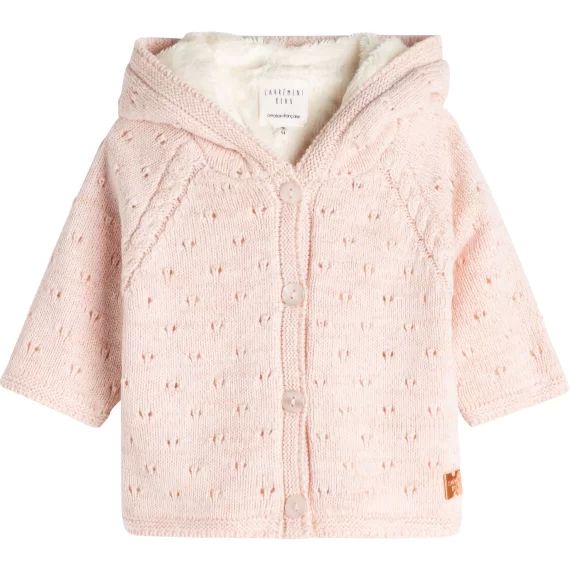 Veste en tricot à capuche Fille9M Rose