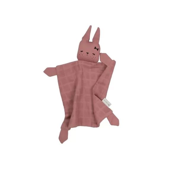 Doudou plat en coton biologique Lapin Clay