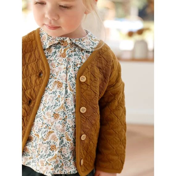 Cardigan molleton matelassé bébé olive