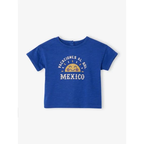 Tee-shirt soleil bébé manches courtes bleu roi