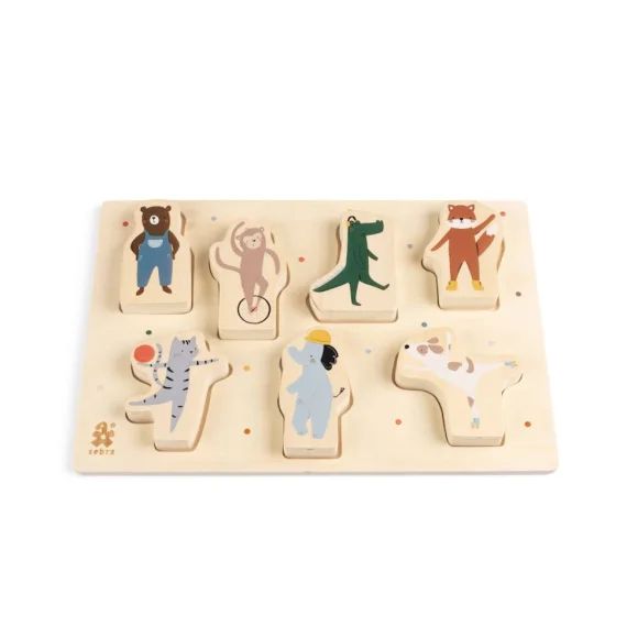 Grand Puzzle En Bois Animaux Multicolore