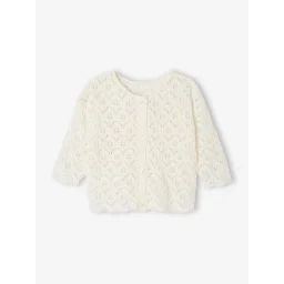 Gilet bébé maille ajourée blanc