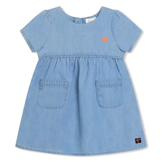 Robe évasée avec poches Fille Bleu