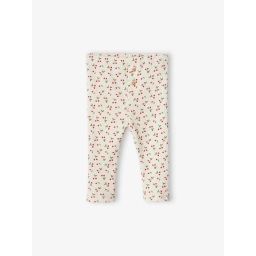 Legging bébé en maille côtelée écru