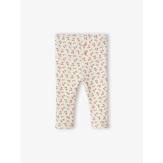 Legging bébé en maille côtelée écru