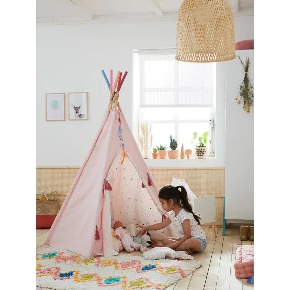Tipi réversible Petite Sioux rose