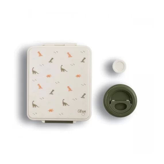 Boîte Repas Citron – Dino + Contenant Isotherme – Green