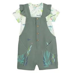 Ensemble Salopette Bébé Et T-shirt Flow Vert