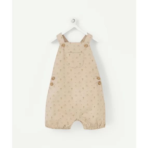 Salopette bébé en coton bio marron thème savane –  – Soldes
