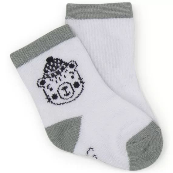 Chaussettes jacquard ours Garçon Blanc