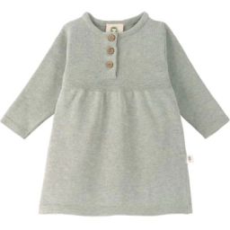 Robe tricotée en coton bio GOTS gris-vert (3-6 mois)