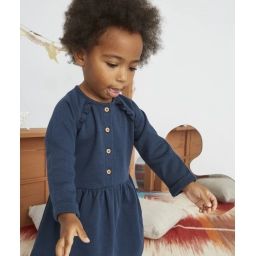 Robe en molleton bleu marine brillante bébé fille –  – Soldes