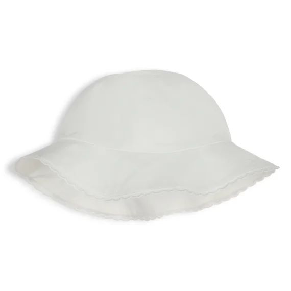 Chapeau en percale avec liens Fille Blanc