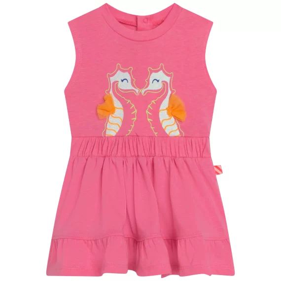 Robe avec bas volanté Fille Rose