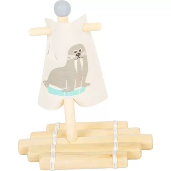 Jouet aquatique Radeau avec morse – Small Foot Company – LEGLER – Enfant – A partir de 3 ans – Bois beige