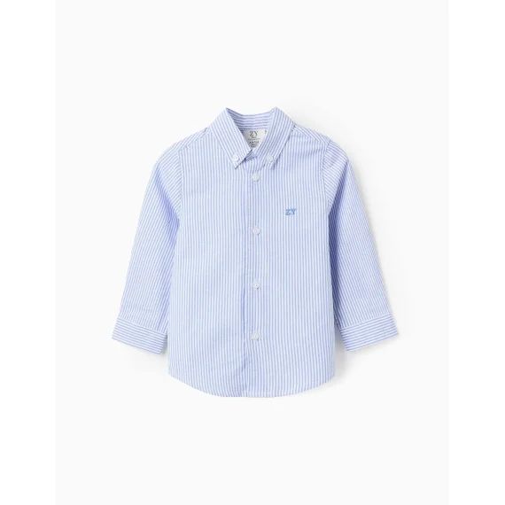 Chemise Oxford À Rayures Bleu Clair